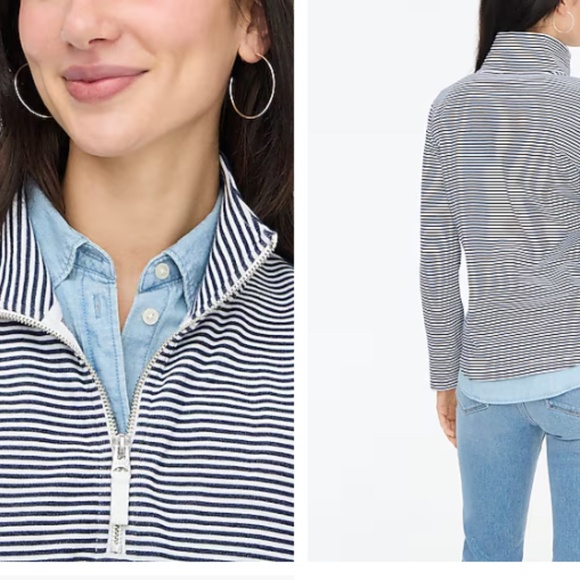 J Crew Terry Quarter zip NWT, Size Medium - Picture 2 of 4
